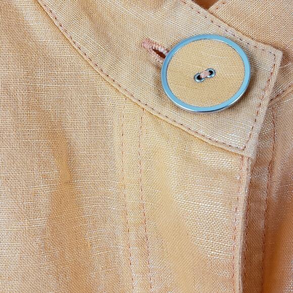 Tan Jay tangerine melon metallic linen jacket and shell 22W 2X - Picture 7 of 12